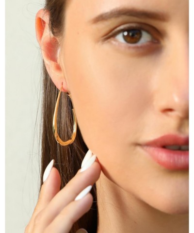 Gold Hoop Eearrings for Women,Hypoallergenic Gold/White Gold Plated Oval Hoops Dangle Earrings $9.17 Earrings