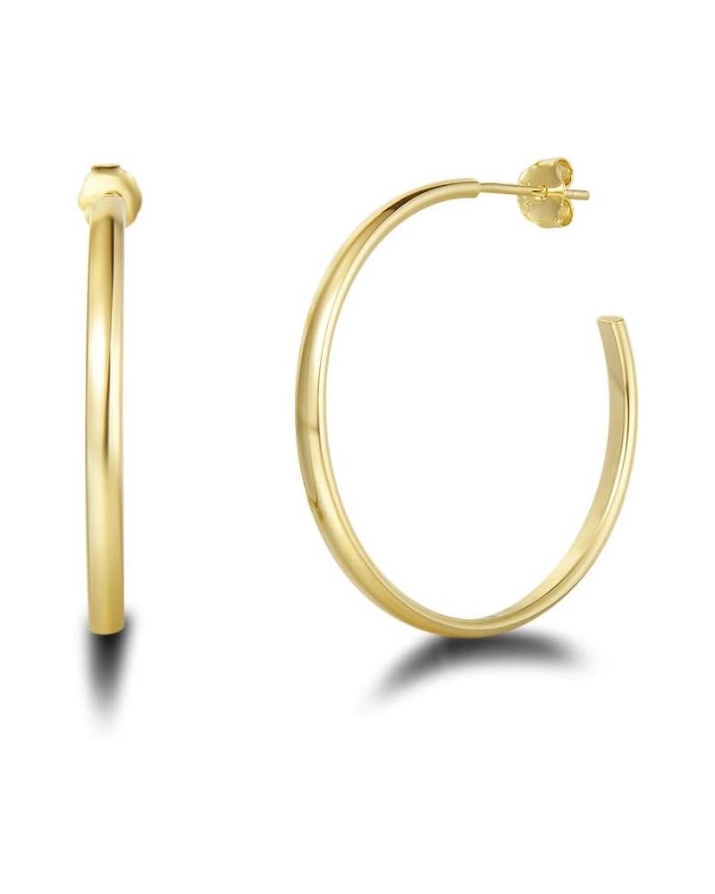 White/Yellow Gold Plated 925 Sterling Silver High Polished Open Half C Hoop Earrings Dainty Fine Jewelry For Women Girls, 30m...