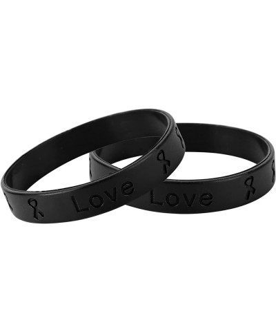 Black Ribbon Awareness Silicone Wholesale Pack Bracelets – Black Ribbon Awareness Wristbands for Skin Cancer, Melanoma, Sleep...