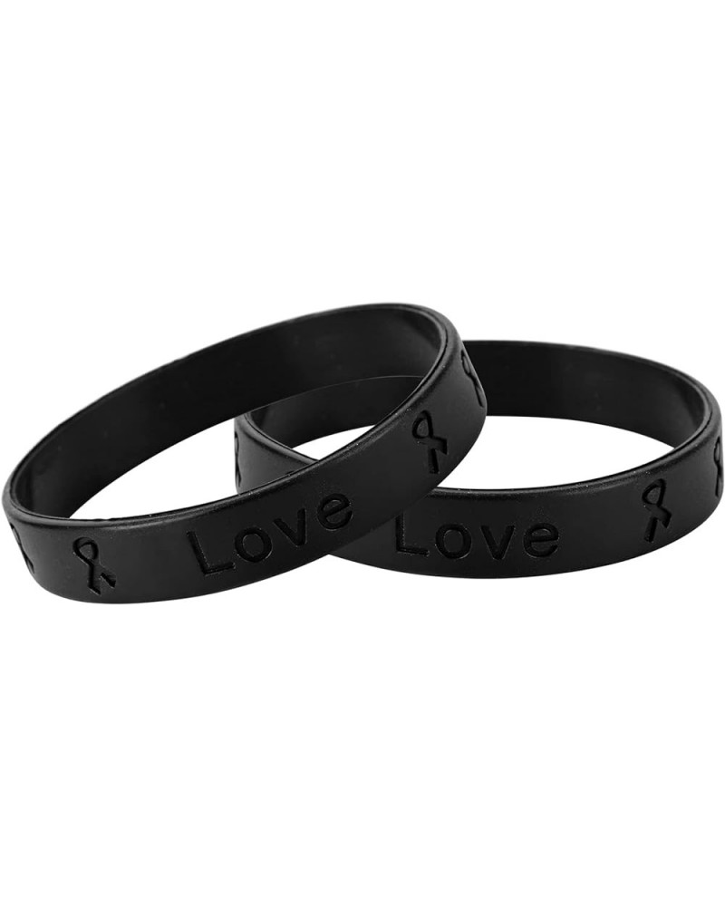 Black Ribbon Awareness Silicone Wholesale Pack Bracelets – Black Ribbon Awareness Wristbands for Skin Cancer, Melanoma, Sleep...