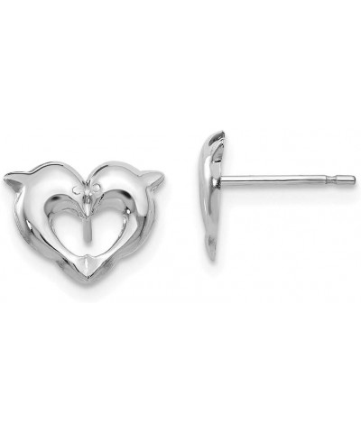 14k White Gold Madi K Screwback Dolphins Post Earrings QSE2479 $31.33 Others