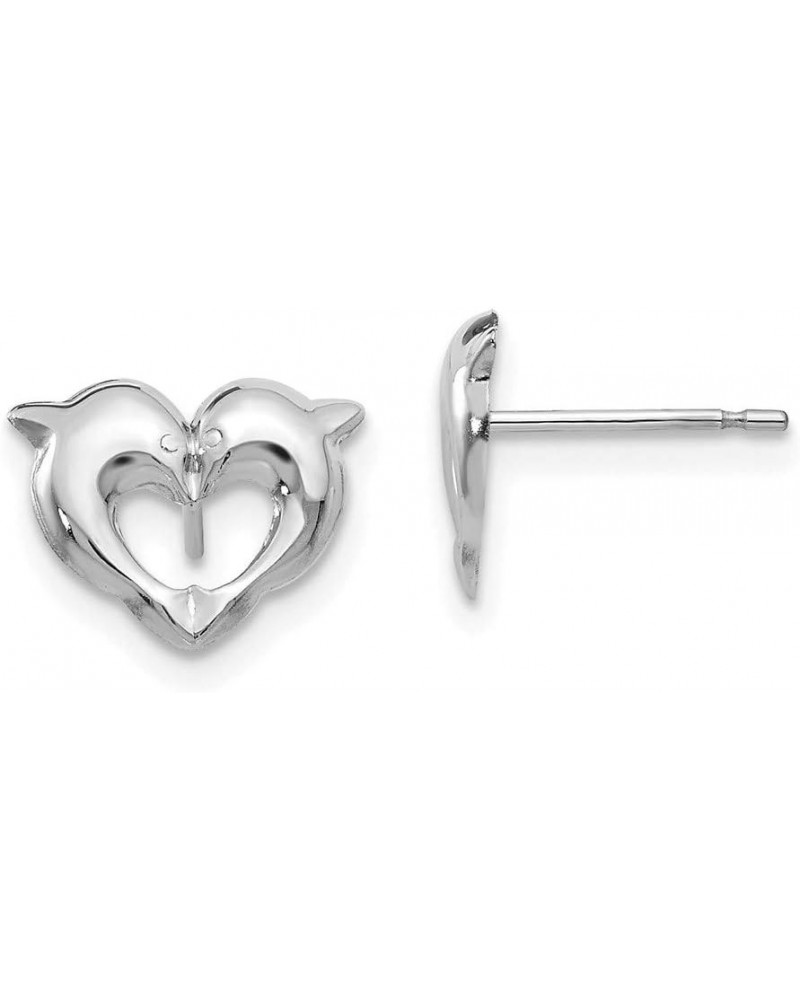 14k White Gold Madi K Screwback Dolphins Post Earrings QSE2479 $31.33 Others