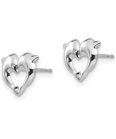 14k White Gold Madi K Screwback Dolphins Post Earrings QSE2479 $31.33 Others