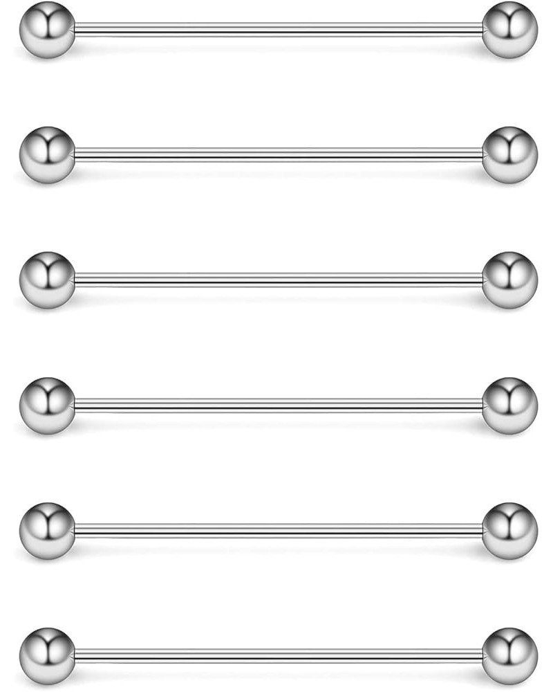 6PCS 16G Industrial Barbell Cartilage Earring Body Piercing Jewelry 28mm 32mm 35mm 38mm 40mm A:6PCS 35mm - Silver $6.49 Body ...