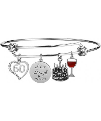 Birth Year 10 to 99 Happy Birthday Gifts Stainless Steel Expandable Bangle Charms Bracelet 60 $13.67 Bracelets