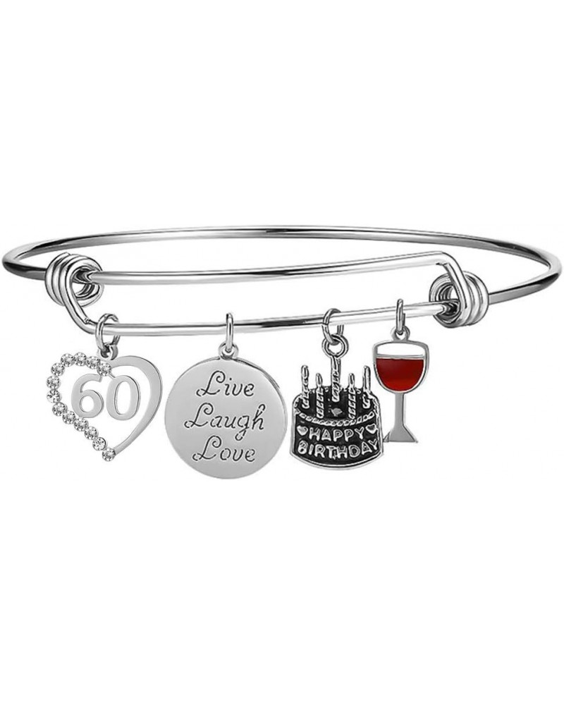 Birth Year 10 to 99 Happy Birthday Gifts Stainless Steel Expandable Bangle Charms Bracelet 60 $13.67 Bracelets