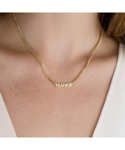 Name Necklace Personalized, 18K Gold Plated Custom Necklaces, Name Plate Necklaces Personalized Necklace for Women Girls C-Da...