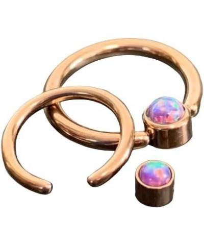 1 Piece Opal Set Flat-Back Rose Gold Captive Bead Septum/Nipple Rings - 16g or 14g Body Jewelry 14g - Purple $10.95 Body Jewelry