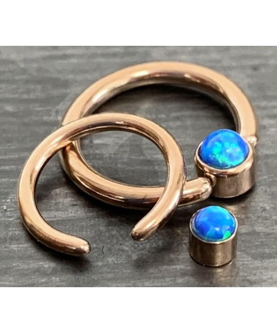 1 Piece Opal Set Flat-Back Rose Gold Captive Bead Septum/Nipple Rings - 16g or 14g Body Jewelry 14g - Purple $10.95 Body Jewelry