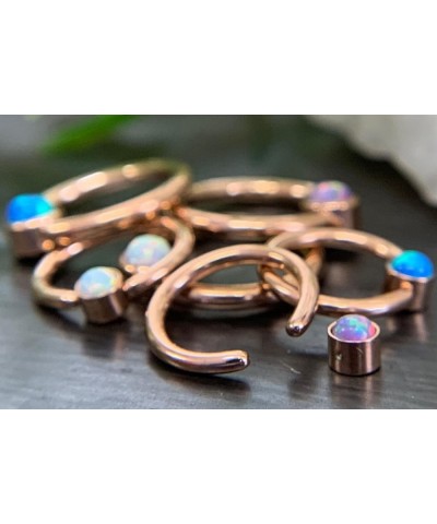 1 Piece Opal Set Flat-Back Rose Gold Captive Bead Septum/Nipple Rings - 16g or 14g Body Jewelry 14g - Purple $10.95 Body Jewelry