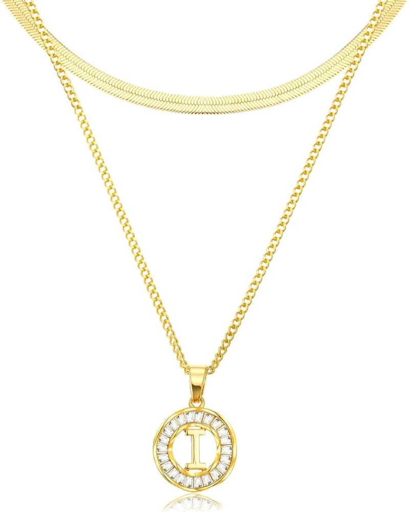 Gold Initial Necklaces for Women Girls Dainty Jewelry for Women 18k Plated Layered Letter Necklace I-Layered $8.39 Necklaces