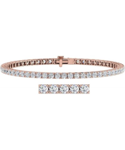 2 to 7 Carat Diamond Tennis Bracelet in 14K Gold (7 Inch) - IGI Certified (I1-I2 Clarity) Rose Gold 4.0 carats $777.10 Bracelets