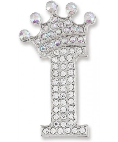 A-Z 26 Letters Brooches Pins for Women Girls Silver Alloy Crystal Crown Initial Brooch Jewelry Gift I $8.84 Brooches & Pins