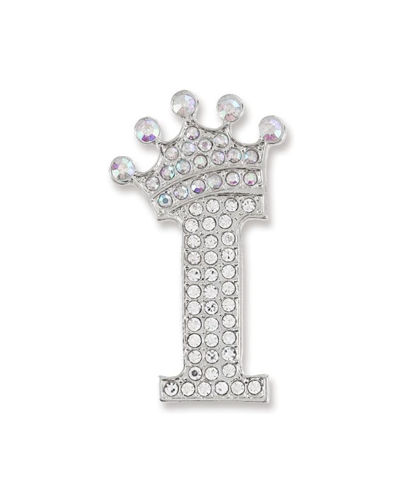 A-Z 26 Letters Brooches Pins for Women Girls Silver Alloy Crystal Crown Initial Brooch Jewelry Gift I $8.84 Brooches & Pins