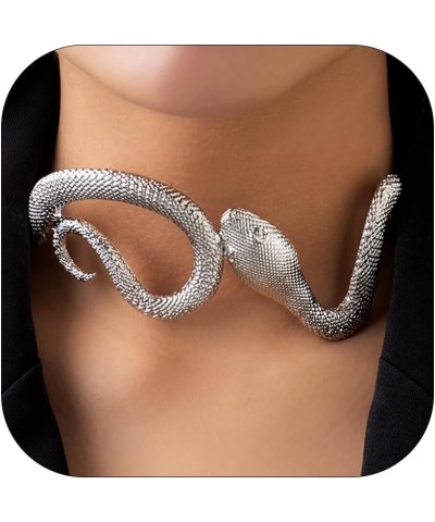 Snake Choker Necklace for Women Gothic Vintage Snake Necklace Punk Bendable Snake Necklace Jewelry for Women… Silver $6.95 Ne...