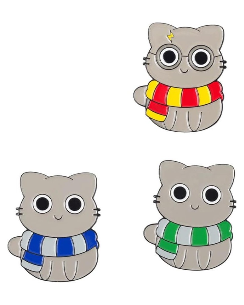 4PS Cartoon Cat Scarf Brooch Enamel Pins Cute Magic Animal Brooches Lapel Pins Badge Jacket Backpack Gift for Women Men $6.84...