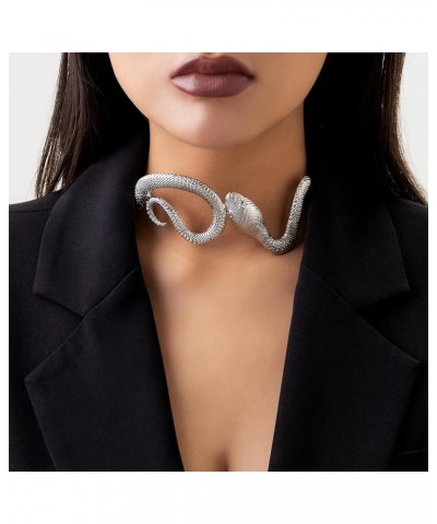 Snake Choker Necklace for Women Gothic Vintage Snake Necklace Punk Bendable Snake Necklace Jewelry for Women… Silver $6.95 Ne...