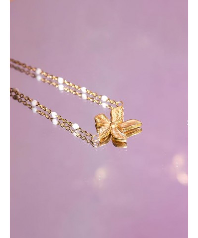 Dainty Gold Flower Necklaces for Women, Kawaii Stainless Steel Necklace Jewelry 5 $9.68 Necklaces