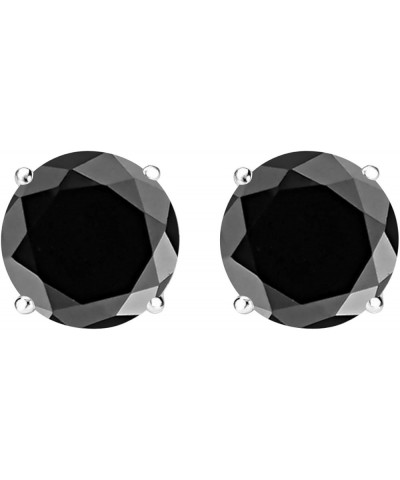 1/2-10 Carat Total Weight Black Diamond Stud Earrings 4 Prong Screw Back White Gold 2.5 carats $162.63 Earrings