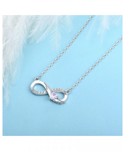 Infinity Necklace 925 Sterling Silver Angel Wings Heart Birthstone Necklace for Women 06-Alexandrite-Jun-Silver Wings $32.99 ...