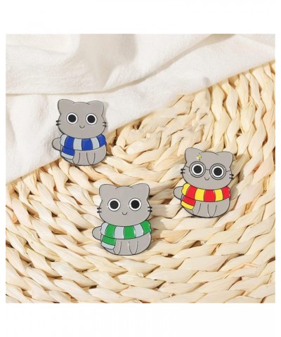 4PS Cartoon Cat Scarf Brooch Enamel Pins Cute Magic Animal Brooches Lapel Pins Badge Jacket Backpack Gift for Women Men $6.84...