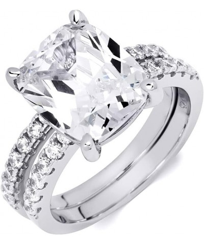 7 Carat Bridal 2 pcs Wedding Ring Set Cushion Cut Solid Sterling Silver Size 5-9 $36.00 Sets