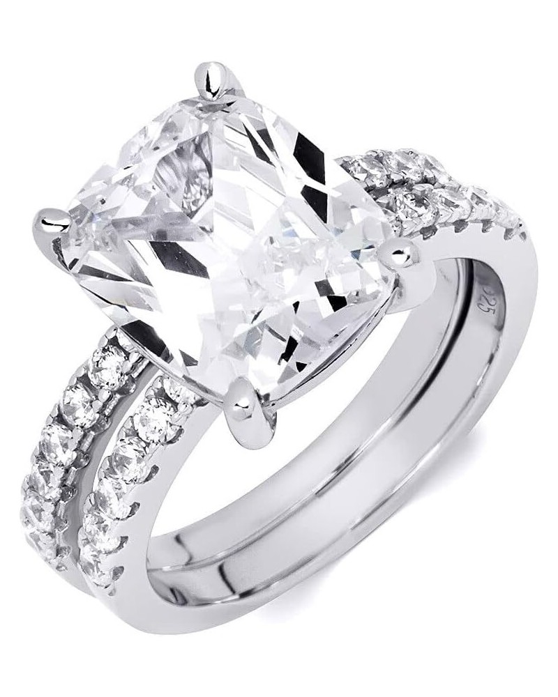 7 Carat Bridal 2 pcs Wedding Ring Set Cushion Cut Solid Sterling Silver Size 5-9 $36.00 Sets