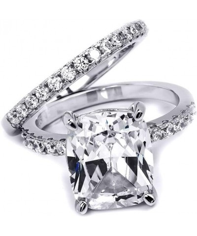 7 Carat Bridal 2 pcs Wedding Ring Set Cushion Cut Solid Sterling Silver Size 5-9 $36.00 Sets