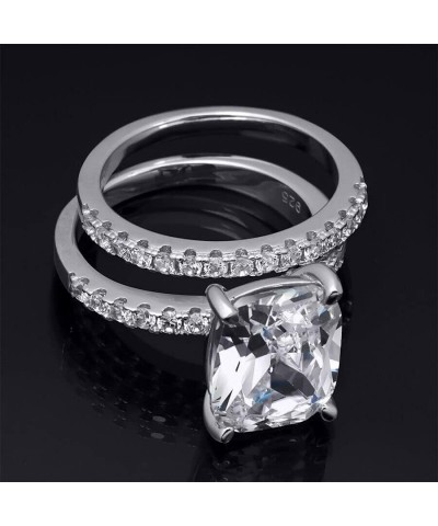 7 Carat Bridal 2 pcs Wedding Ring Set Cushion Cut Solid Sterling Silver Size 5-9 $36.00 Sets