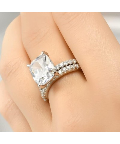 7 Carat Bridal 2 pcs Wedding Ring Set Cushion Cut Solid Sterling Silver Size 5-9 $36.00 Sets