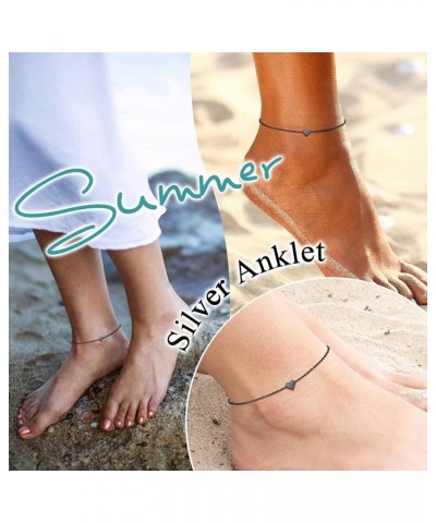 Women 26 Initial Anklet/Bracelet, Black in 925 Sterling Silver-Send Gift Box C anklet $7.50 Anklets