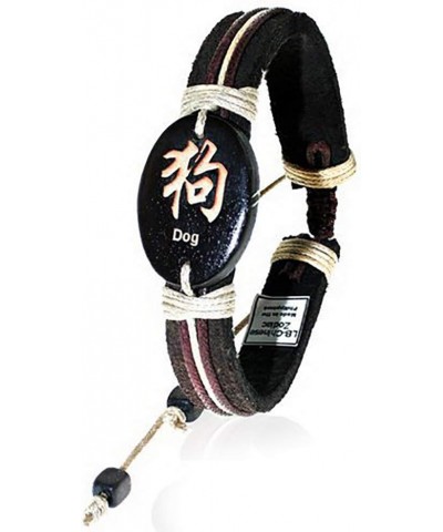 Adjustable Leatherette Bracelet - Chinese Zodiac Symbols Dog $10.43 Bracelets