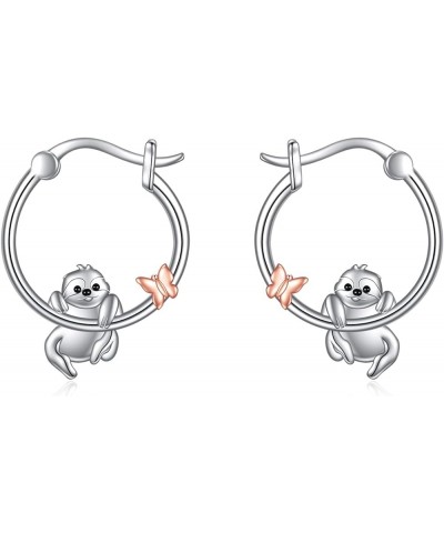 Panda Dinosaur Koala Hedgehog Earrings Sterling Silver Animal Hoop Earrings Panda Jewelry For Women Girls Gifts For Panda Lov...