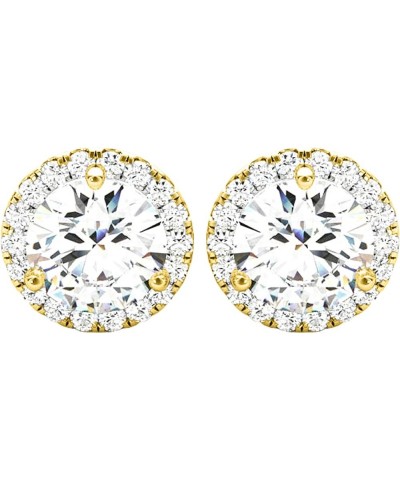 1-5 Carat Round Halo Diamond Earrings 14K Gold Value Collection Screw Back 1.51 Carat 14K Yellow Gold $536.01 Earrings