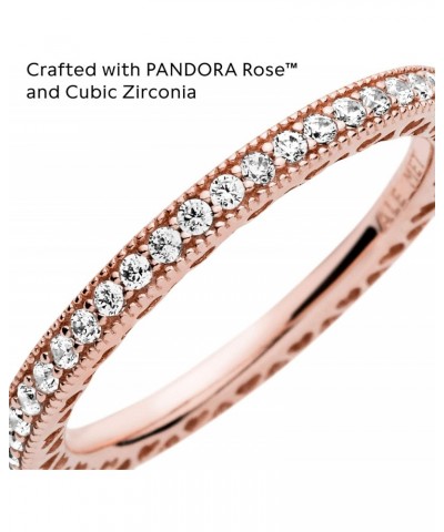 Hearts Of Ring, Rose, Clear Cubic Zirconia, Size 9 $59.41 Rings