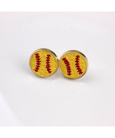 Retro Sports Ball Leather Teardrop Dangle Earrings for Women Girls Baseball Football Basketball Soccer Volleyball Stud Earrin...