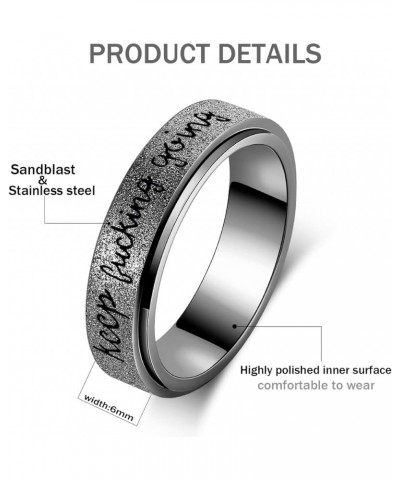 Fidget Ring Women for Anxiety Ring：Personalized Inspirational Mantra Stainless Steel Silver Spinning Ring for Men Women Frien...