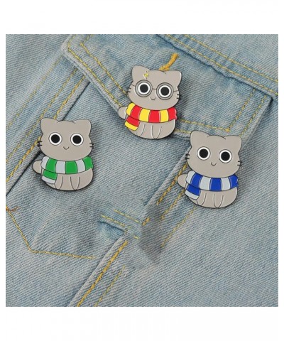 4PS Cartoon Cat Scarf Brooch Enamel Pins Cute Magic Animal Brooches Lapel Pins Badge Jacket Backpack Gift for Women Men $6.84...