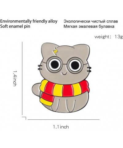 4PS Cartoon Cat Scarf Brooch Enamel Pins Cute Magic Animal Brooches Lapel Pins Badge Jacket Backpack Gift for Women Men $6.84...