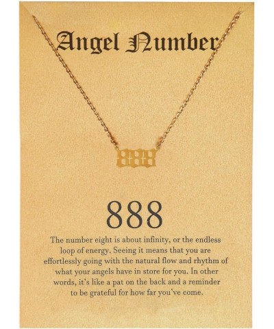 Old English Angel Number Choker Necklace for Women 111 222 333 444 555 666 777 888 999 Pendant Necklace Numerology Lucky Jewe...