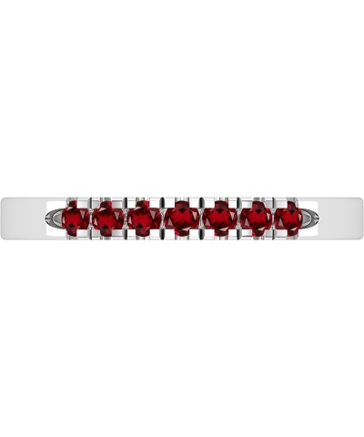 Round Gemstone or Diamond Stackable Anniversary Engagement Wedding Band for her, 925 Sterling Silver Garnet $47.52 Rings