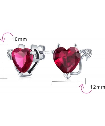 Romantic Cubic Zirconia Red AAA CZ Infinity Sexy Devil Heart Necklace Stud Earring Pendant Jewelry Set For Women Teen Rose Go...