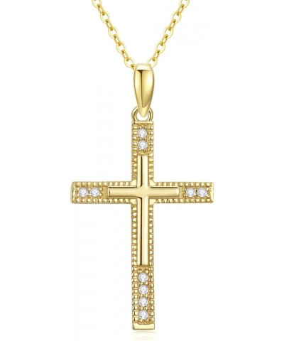 14K Gold Cross Necklace for Women, Real Yellow Gold Filigree Pommy Cross Pendant Necklace, Religion Jewelry for Girls Ladies ...