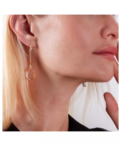 Crystal Earrings for Women - Long Teardrop Threader Earrings for Women, Casual or Bridal Statement Earrings Clear - Gold $11....