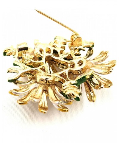 Sweet White Yellow Enamel Trio Daisy Flower Brooch Pin for Women Dress $10.25 Brooches & Pins