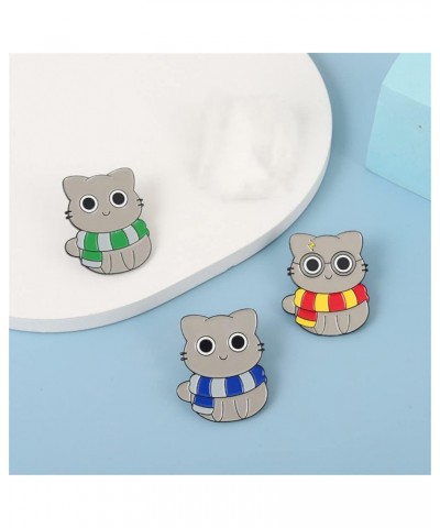 4PS Cartoon Cat Scarf Brooch Enamel Pins Cute Magic Animal Brooches Lapel Pins Badge Jacket Backpack Gift for Women Men $6.84...