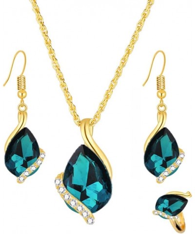 Necklace and Earring Sets for Women Girls Earrings Gold Plated Crystal Pendants Necklace Fashion Jewelry m $8.39 Jewelry Sets