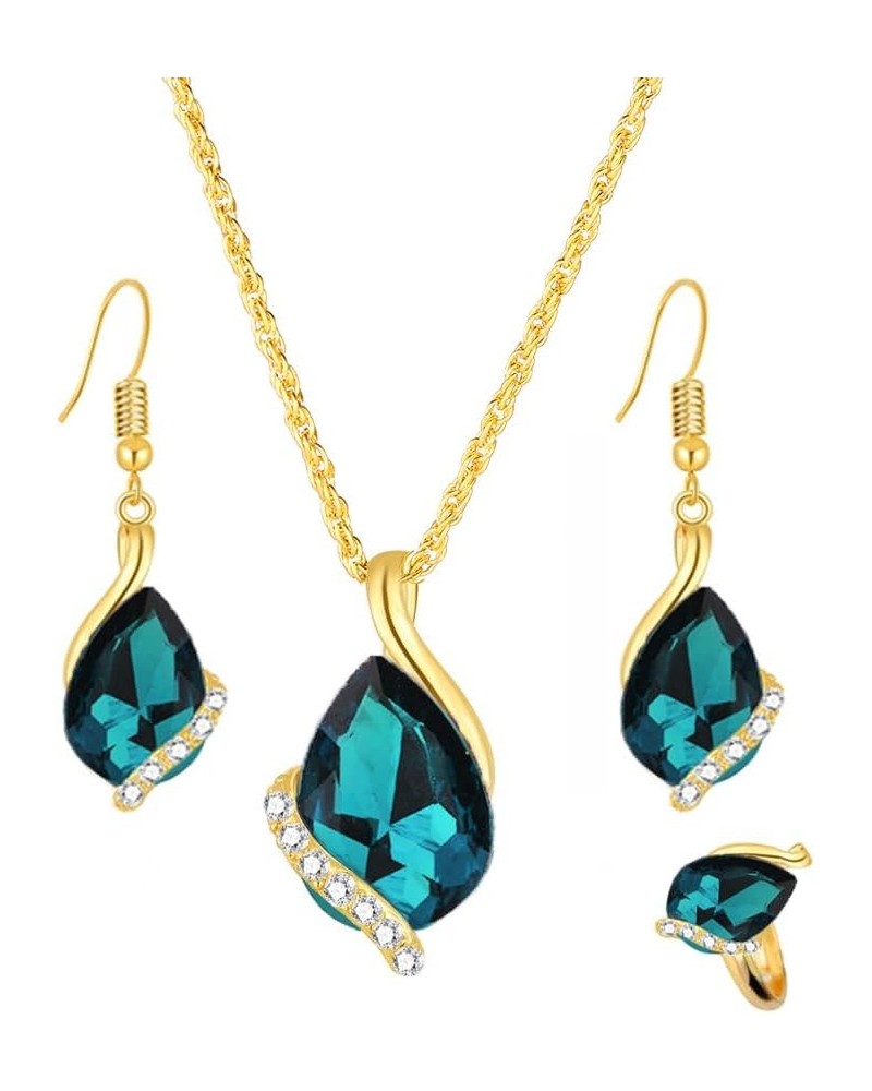 Necklace and Earring Sets for Women Girls Earrings Gold Plated Crystal Pendants Necklace Fashion Jewelry m $8.39 Jewelry Sets