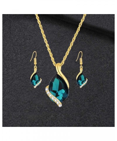 Necklace and Earring Sets for Women Girls Earrings Gold Plated Crystal Pendants Necklace Fashion Jewelry m $8.39 Jewelry Sets