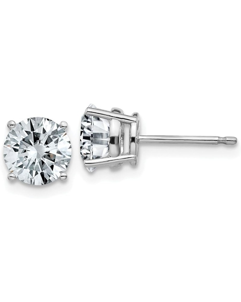 14K White Gold 1.25ct. 5.5mm Round Moissanite 4-Prong Basket Post Earring 6.0 Millimeters Pure Light $141.18 Earrings